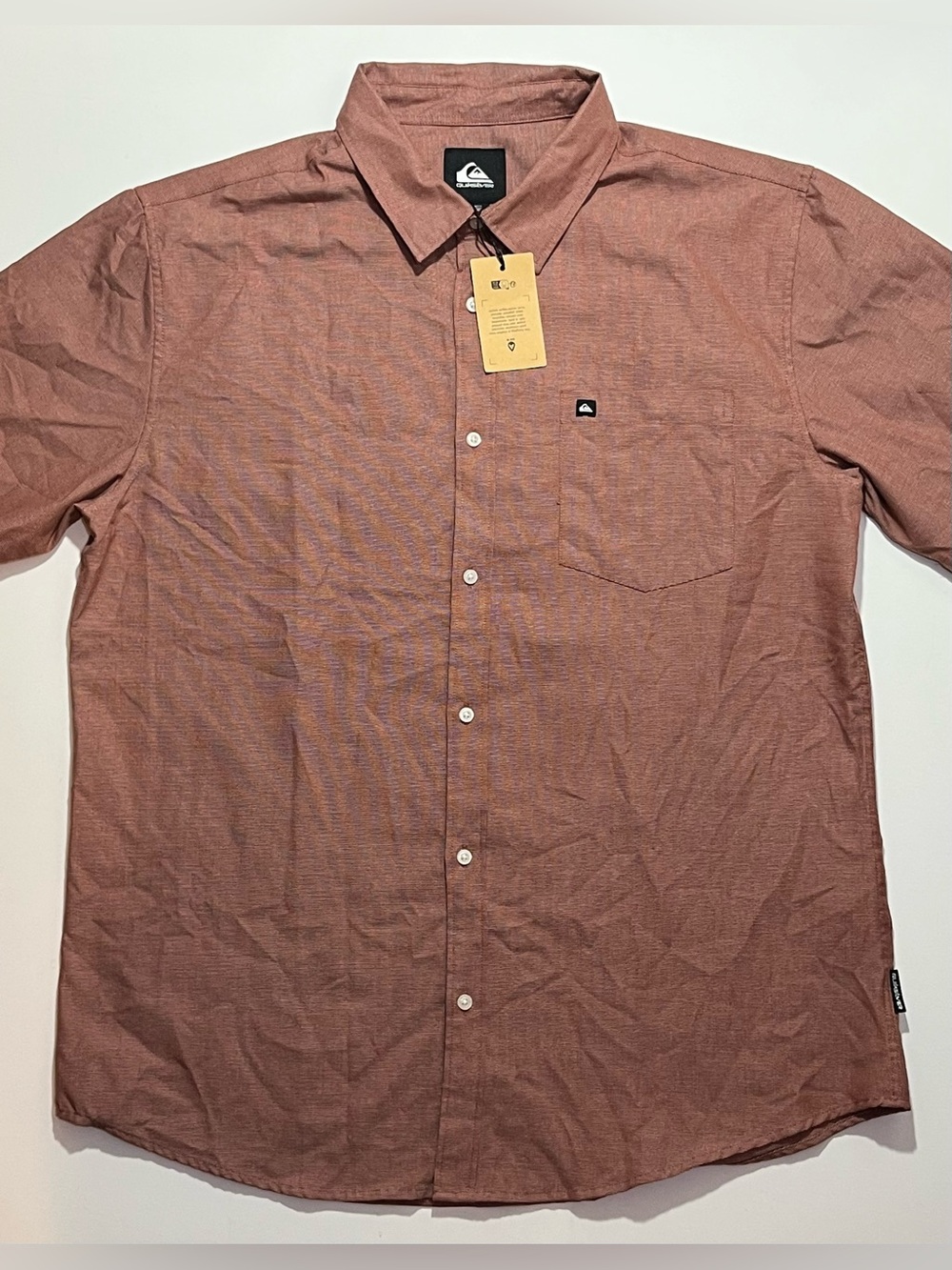 NEW Men’s Quiksilver Short Sleeve Casual Button Up Shirt, Size XXL